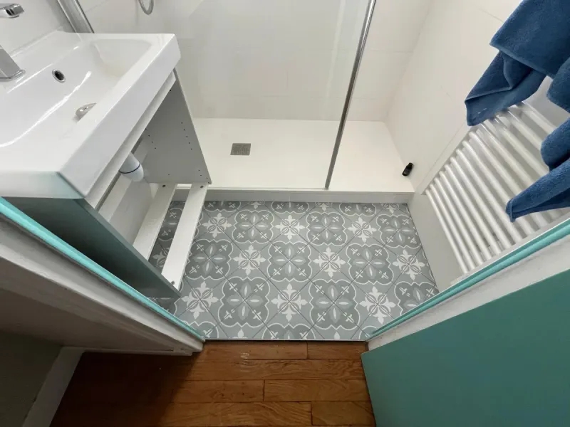 Salle de bain rénovée par ARPE, Maine-et-Loire